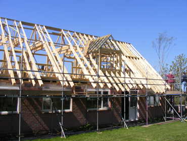 Start of dormer construction and infill rafters